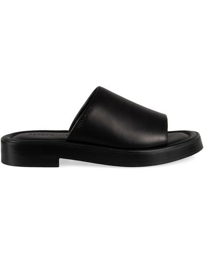 Ferragamo Leather Slides - Black
