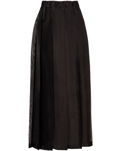 Fabiana Filippi Silk Midi Skirt - Black
