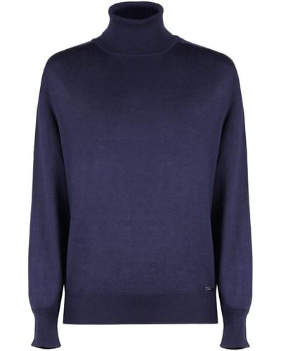 Kiton Cashmere Turtleneck Sweater - Blue