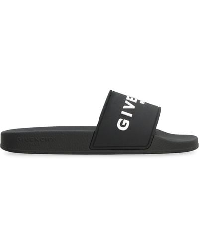 Givenchy Slides in gomma con logo - Nero