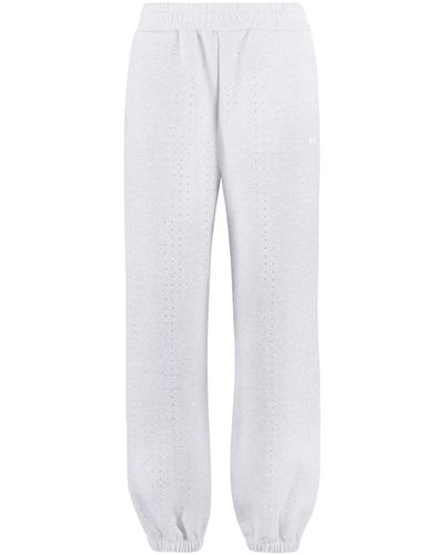 MSGM Pantaloni in felpa con strass - Bianco