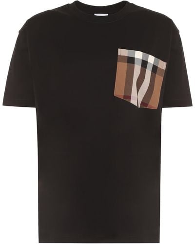 Burberry T-shirt girocollo in cotone - Nero