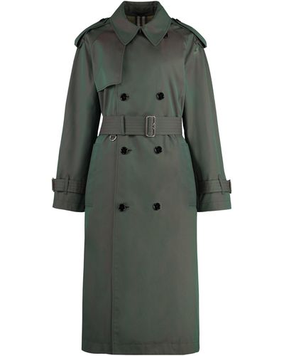 Burberry Long Cotton Trench Coat - Green