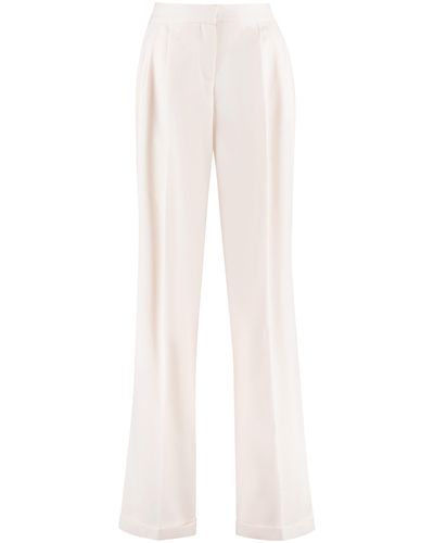 Alexander McQueen Pantaloni ampi in lana - Bianco