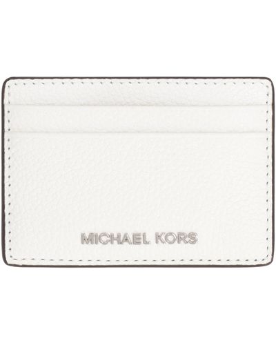 MICHAEL Michael Kors Portacarte in pelle martellata - Bianco