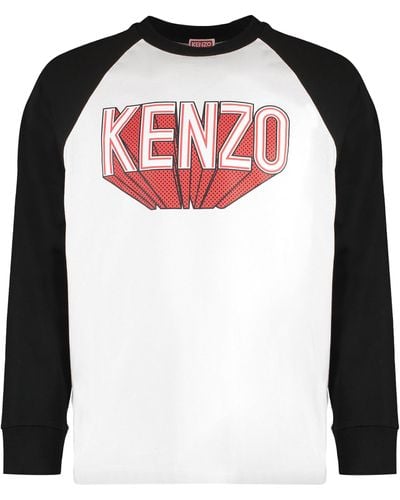 KENZO T-shirt a maniche lunghe in cotone - Nero