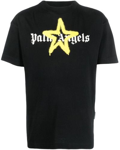 Palm Angels Star Sprayed T Shirt - Black