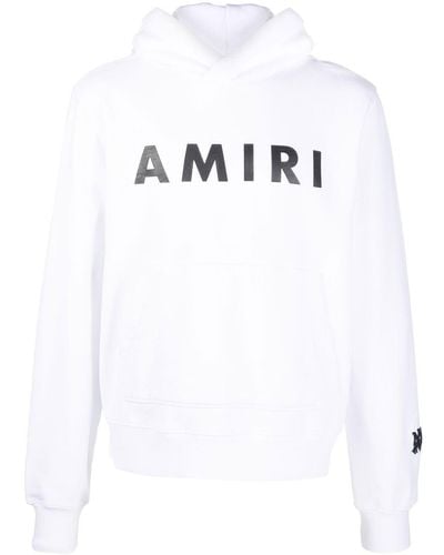 Amiri Logo-Detailed Cotton-Jersey Hoodie - White