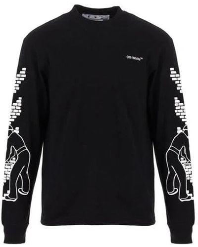 Off-White c/o Virgil Abloh Off- Brick Arrows Logo Printed Long Sleeve T-Shirt - Black