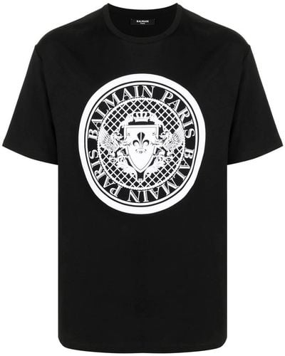 Balmain Flocked Coin T-shirt - Black