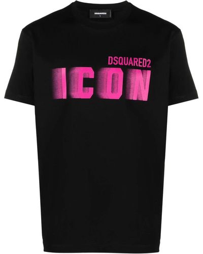 DSquared² Icon Blur Cool Logo Cotton T-Shirt - Black