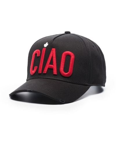 DSquared² Ciao Logo-embroidered Cap Black
