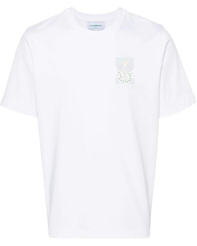 Casablanca Tennis Pastelle Printed T-Shirt - White