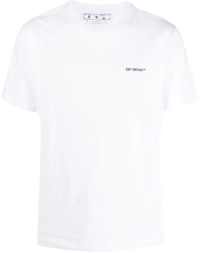 Off-White c/o Virgil Abloh Off- Wave Diagonal Printed Cotton T-Shirt - White