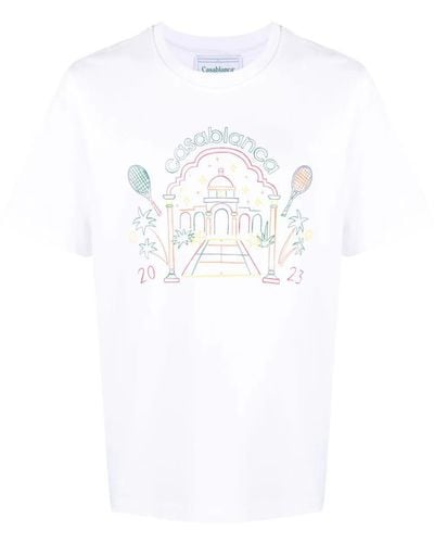 Casablancabrand Crayon Temple Printed T-Shirt - White