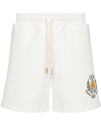 Casablancabrand Casa Way Logo Embroidered Shorts - White