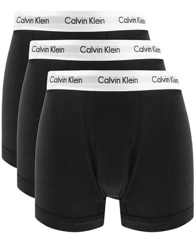 Calvin Klein 3 Pack Band Trunks Underwear - Black