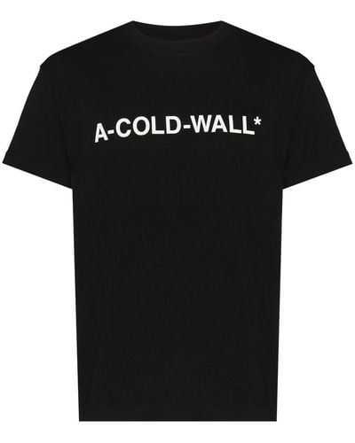 A_COLD_WALL* Essentials Logo-Print Cotton T-Shirt - Black