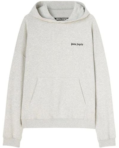 Palm Angels Embroidered Logo Hoodie - Gray