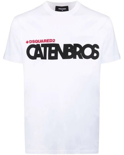 DSquared² Caten Brothers-Print T-Shirt - White