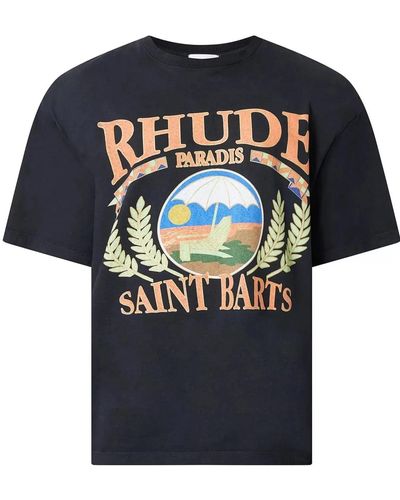 Rhude Saint Barts Beach Chair Logo T-Shirt - Blue