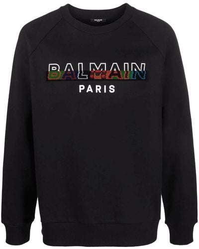 Balmain Textured Oversize Sweatshirt - Black