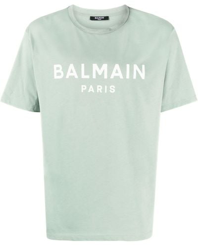 Balmain Paris Print Logo T-Shirt - Green