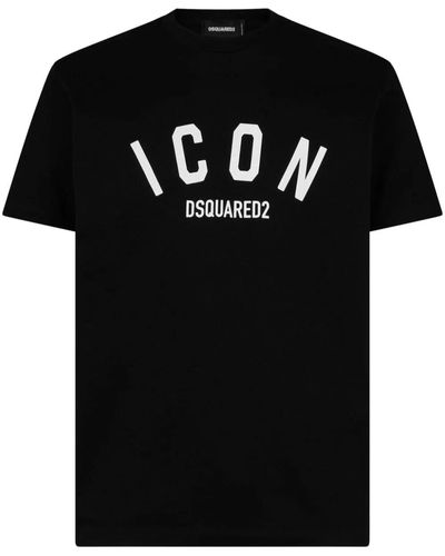 DSquared² Curved Icon Print T-Shirt - Black