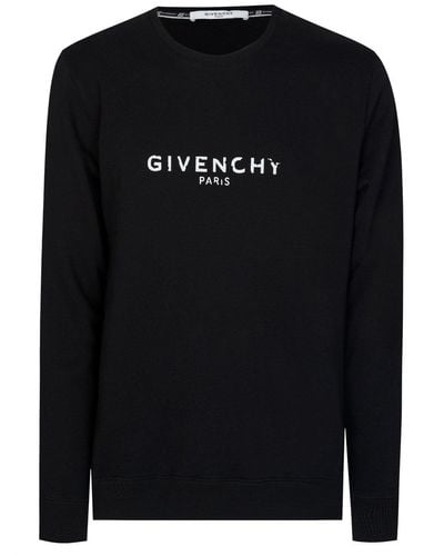 Givenchy Paris Vintage Signature Broken Logo Sweatshirt - Black