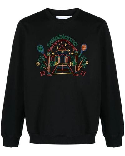 Casablancabrand Crayon Temple Embroidered Sweatshirt - Black