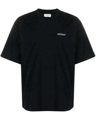 Off-White c/o Virgil Abloh Off- Lunar Arrow Logo Print T-Shirt - Black