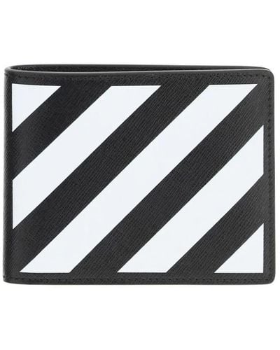 Off-White c/o Virgil Abloh Off- Binder Diagonal Stripe Printed Bifold Wallet - Black