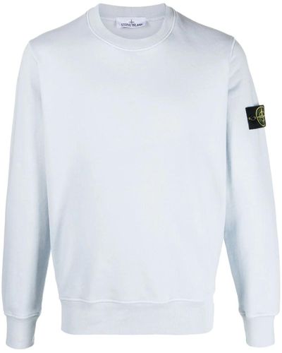 Stone Island Compass Patch Logo Sweatshirt - White