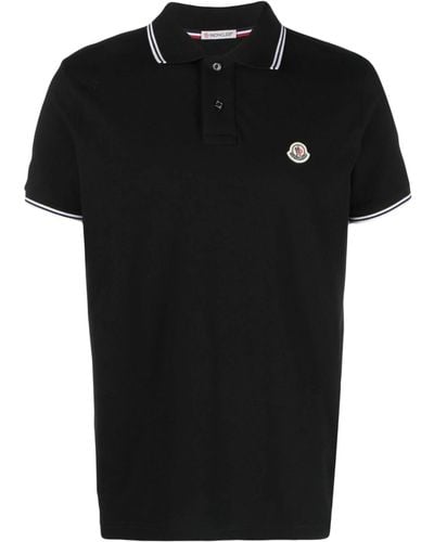 Moncler Maglia Logo Patch Polo Shirt - Black