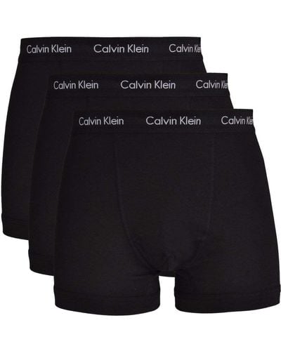 Calvin Klein 3 Pack Cotton Stretch Classic Fit Trunks - Black