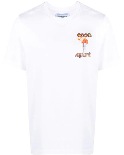 Casablancabrand La Flamme Du Sport T-shirt White