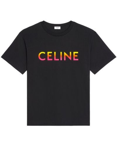 Celine Loose T-shirt With Gradient Print In Black