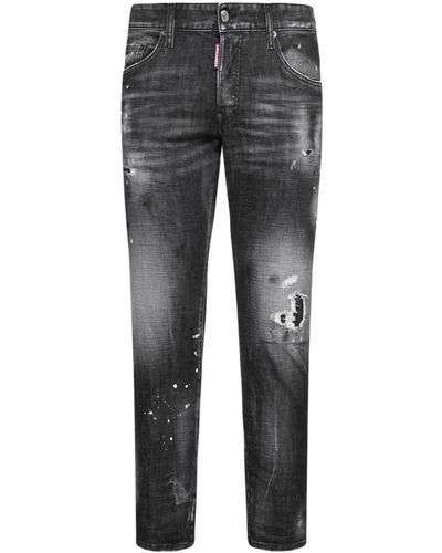 DSquared² Ripped Knee Wash Cool Guy Jeans - Grey
