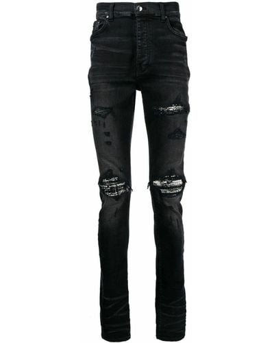 Amiri Boucle Mx1 Ripped Jeans - Black