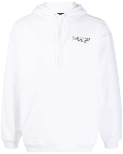 Balenciaga Political Campaign Logo Hoodie In White