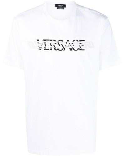 Versace Logo-print Crew-neck T-shirt In White