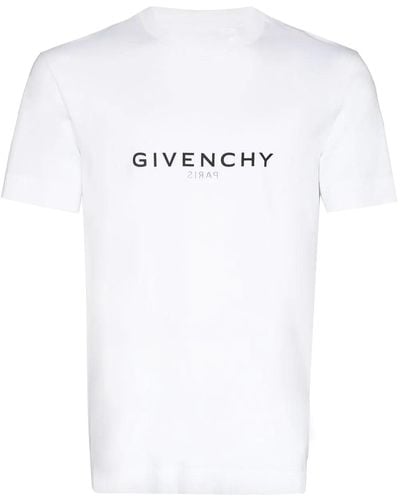 Givenchy Reverse Paris Logo Print Slim Fit T-Shirt - White