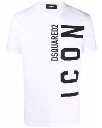 DSquared² Icon Vertical Logo T-shirt In White