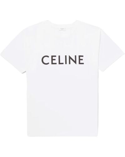 Celine Logo-print Cotton-jersey T-shirt White