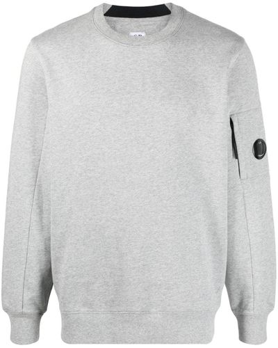 C.P. Company Logo Patch Cotton Sweatshirt - Grey