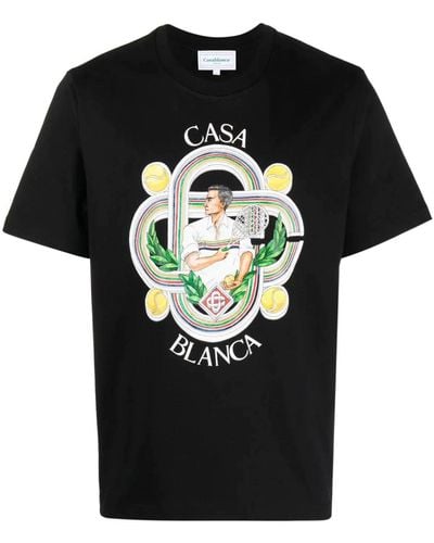 Casablanca Le Joueur Print T-Shirt - Black