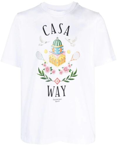 Casablanca Graphic-print Organic-cotton T-shirt X - White