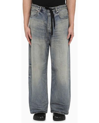 Balenciaga Jeans baggy oversize chiaro in denim slavato - Grigio