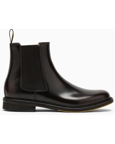 Doucal's Dark Leather Boot - Black