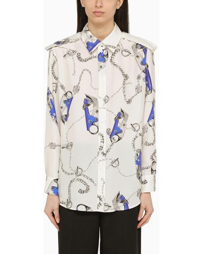 Burberry White Shirt With Silk Pattern